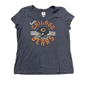 NFL Chicago Bears Women’s V-Neck T-Shirt XL Charcoal Heather Short Sleeve